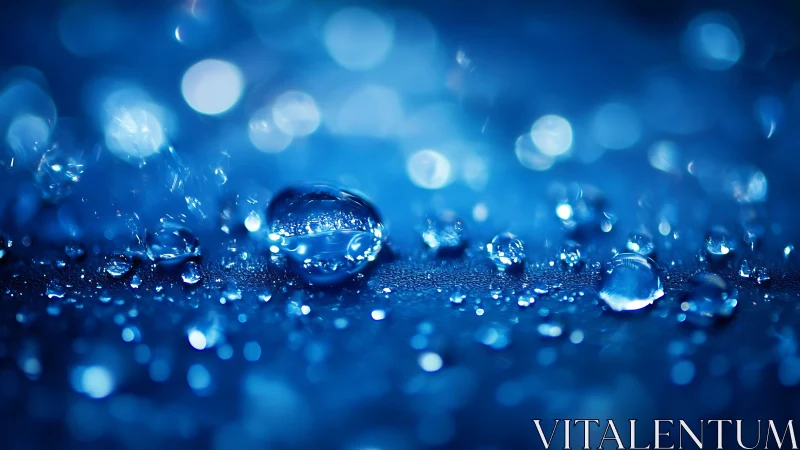 Tiny sapphire planets drift quietly across a midnight field