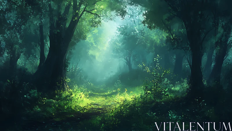 Enchanted Forest Path: A Journey Into Luminous Wonder