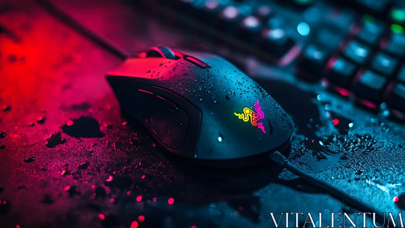 Vibrant Gaming Mouse Glows in Neon Red and Cyan