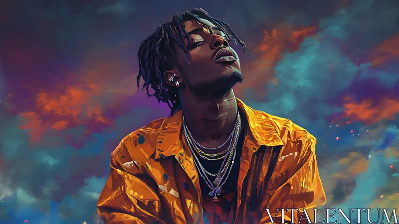 Electric sky portrait of a dream-drenched music soul.