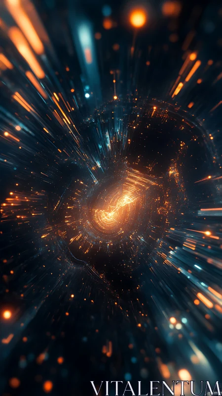 Radiant data vortex spirals through a glowing sci fi tunnel