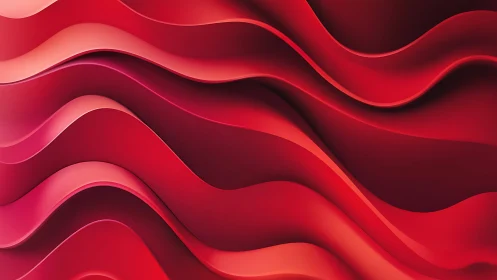 Layered red wave abstract background with smooth gradients.