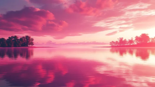 Chromatic lake horizon under magenta spectral diffusion.