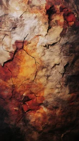 Textured cracked stone wall with warm tonal gradations.