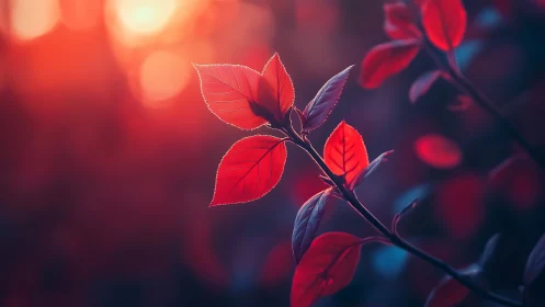 Crimson dusk leaves sipping light from a molten sky.