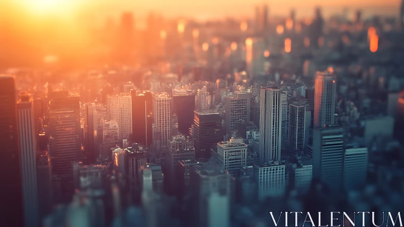 Sunlit high-rise cityscape is recorded from elevated viewpoint