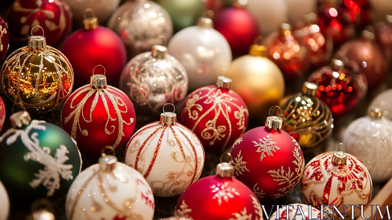 Optically dense array of reflective glitter Christmas spheres.