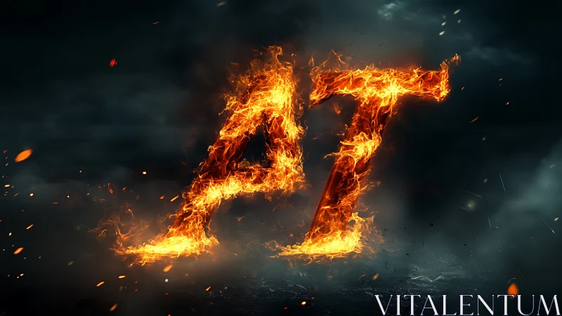 Burning Number 27 Against Dark Sky.