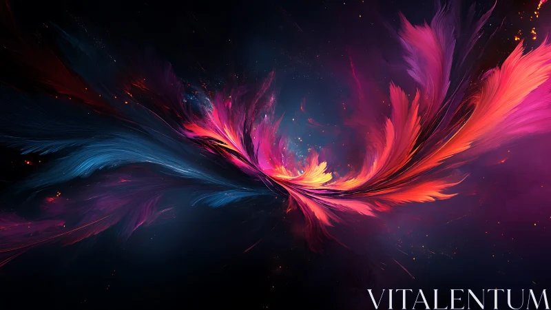 Vivid cosmic wings sweeping across a dark nebula sky.