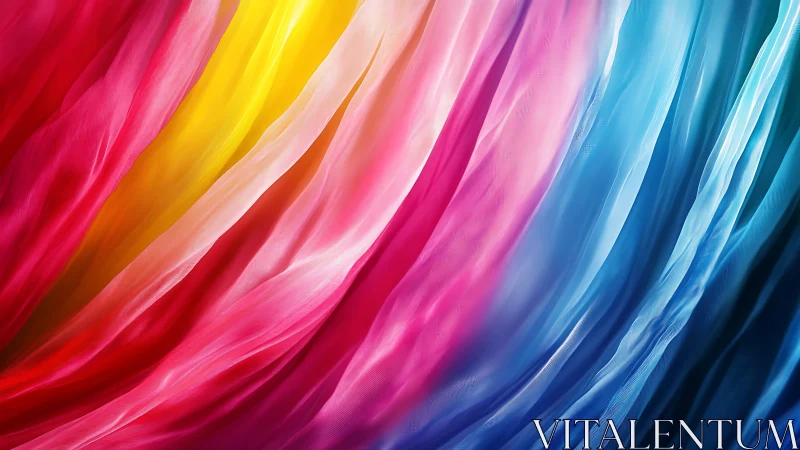 Flowing ribbons of color sweep across a bright, joyful scene