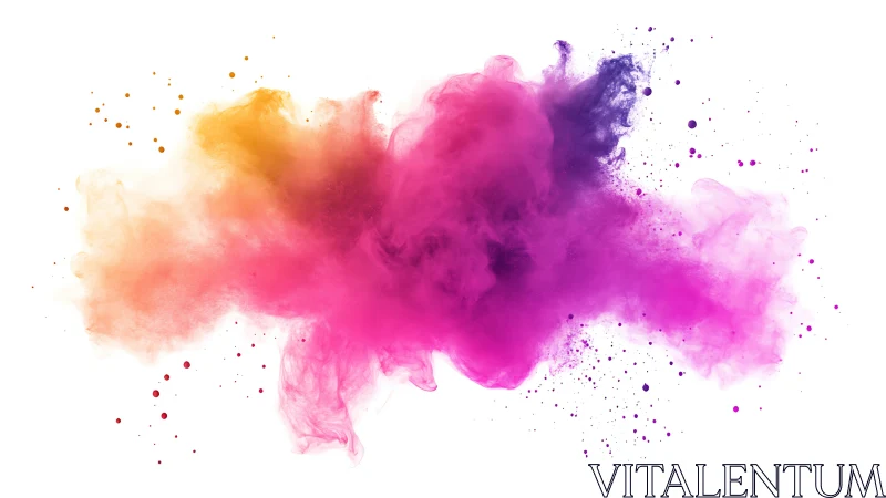 Vibrant magenta pigment cloud with orange and violet gradients.