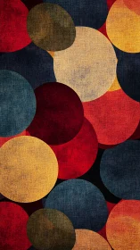 Overlapping textured circles create bold geometric abstraction
