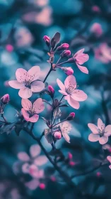 Pink Whispers Bloom in Twilight's Embrace.