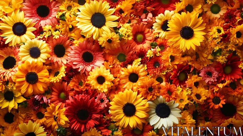 Cheerful Symphony Where Sunbursts Dance Across Radiant Petals