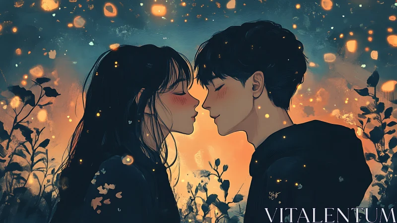 Two souls caught between firelight, surrendering to an intimate moment.