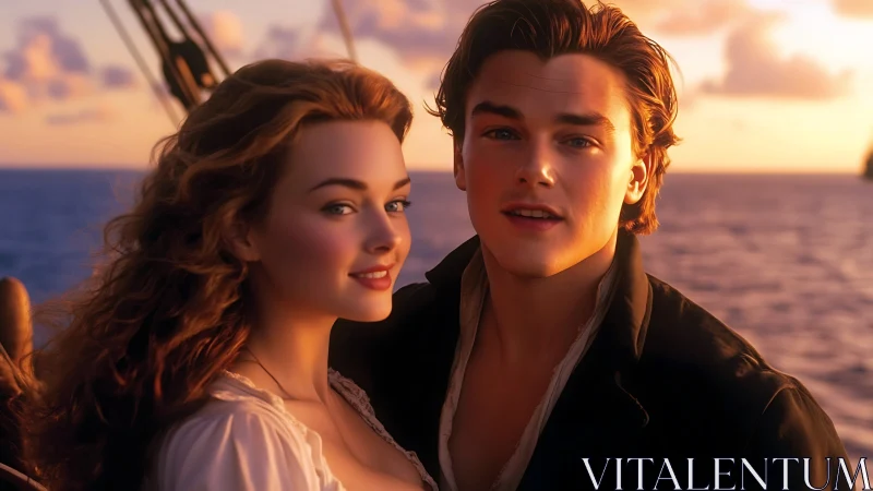 Couple on Deck at Golden Hour.