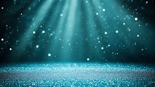 Glittering teal stage drifts into a soft falling starlight dream