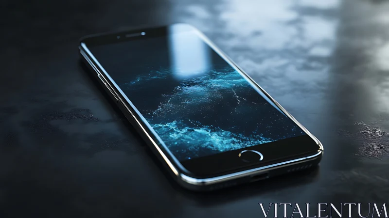 Sleek smartphone rendering showcases reflective glass realism