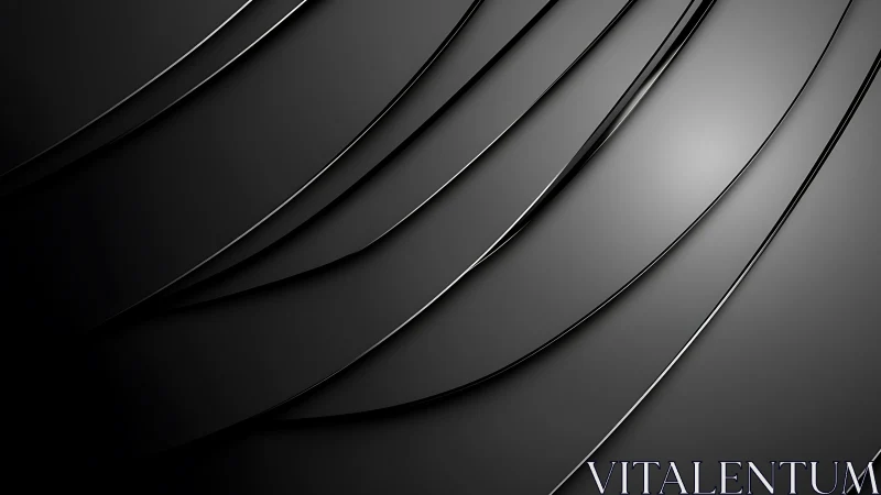 Curved black metallic lines on smooth dark gradient background.
