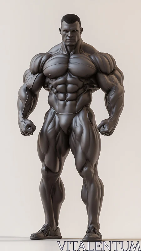 Monolithic Muscle Titan Standing in Sculpted Shadowlight.