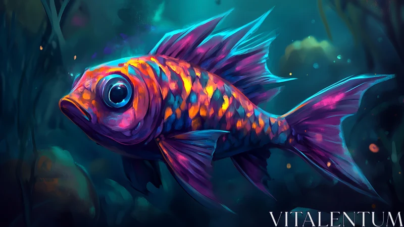 Glowing reef fish drifting through a dreamy neon sea.