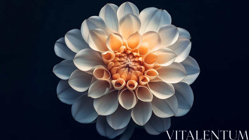 Radiant Dahlia: Luminous Petals Unfold in Golden Splendor.