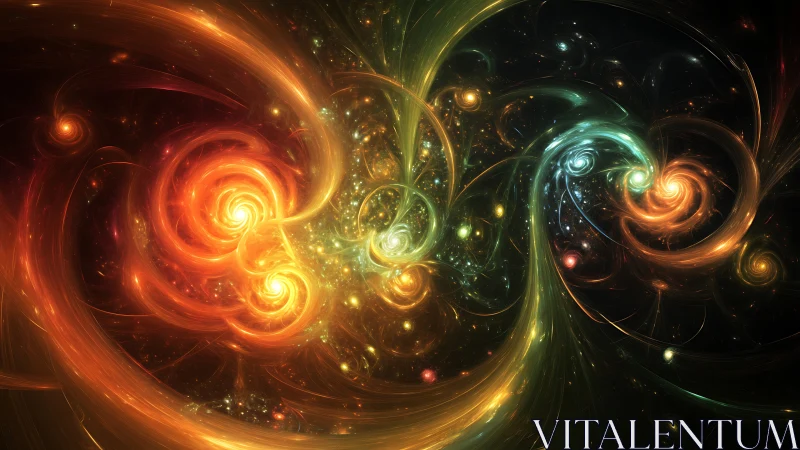 Fractal energy vortices form luminous multicolored plasma swirls