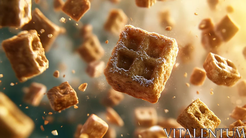 Golden Cereal Squares Dancing in Morning Light.