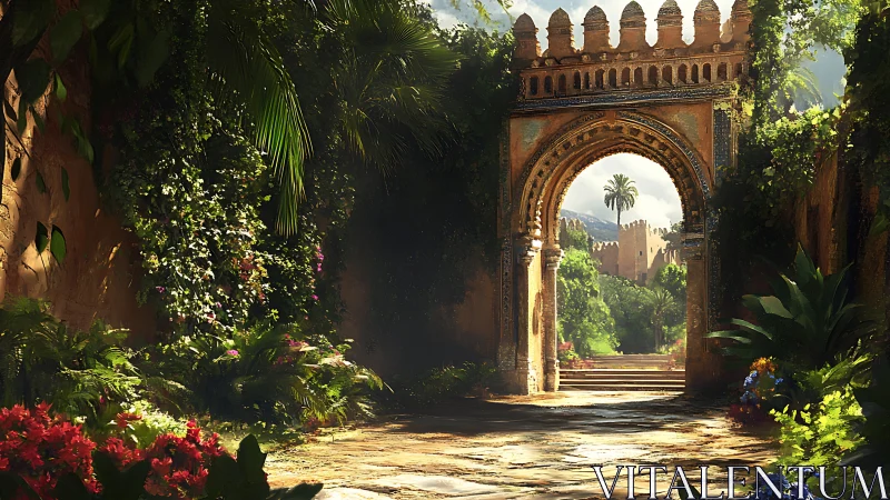 Sunlit garden gateway into a hidden courtyard world.