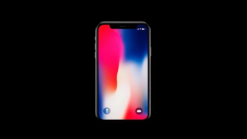 iPhone X Notch Display with Gradient Wallpaper Lock Screen.