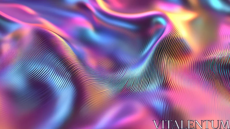 3D iridescent wavefield with chromatic contour lines rendered.