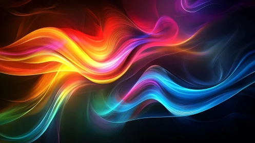 Multicolor luminous wavefronts over dark spectral gradient field.