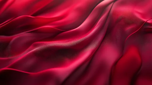 Silken crimson folds in flowing abstract textile study.