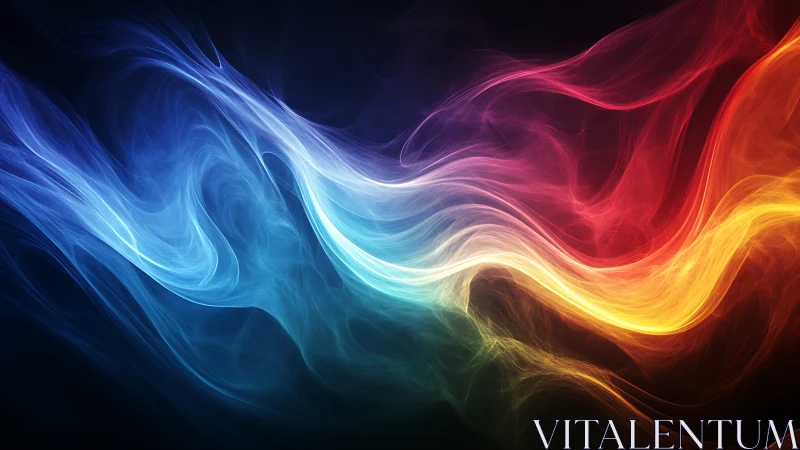 Neon spectral waves flow across dark gradient cosmos.