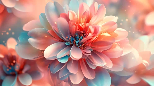 Luminous Dahlia Bloom with Gradient Petals and Bokeh Effects.