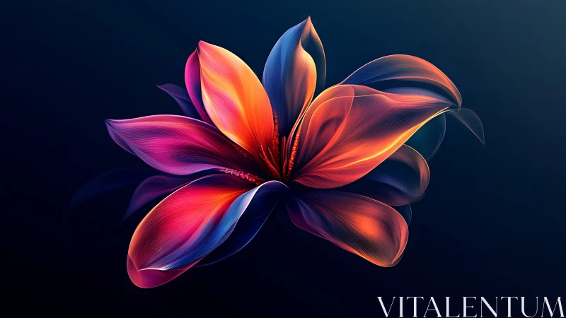 Prismatic Digital Bloom: Volumetric Petals with Luminous Gradient Transitions