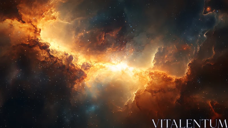 Nebular firestorm splitting the star‑filled cosmic void.