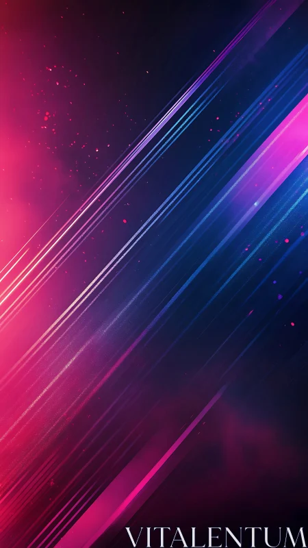 Streaks of neon light race across a dreamy cosmic sky