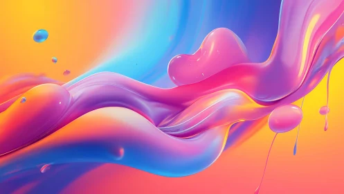 Neon tides of liquid light swirl through a dreamy sunrise.