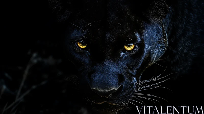 Black Panther With Luminous Golden Eyes
