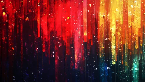 Vertical gradient abstract with red, gold, and blue streaks.