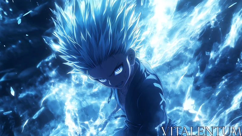 Stormborn prodigy ignites blue energy in furious ascent.