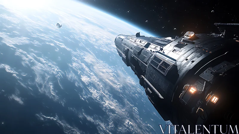 Colossal starship glides over Earth’s blue horizon in orbit