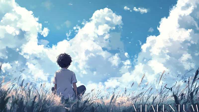 Quiet summer daydream beneath an ocean of drifting clouds.