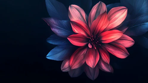 Neon Bloom Unfurls in Darkness.