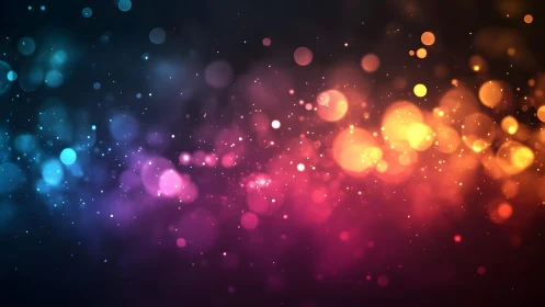 Vibrant blurred bokeh lights in abstract, colorful digital art style.