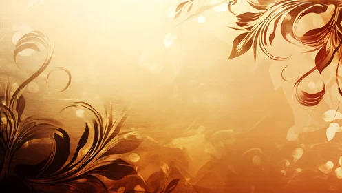 Golden gradient background frames ornate floral swirls