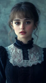 Gentle Victorian portrait bathed in soft nostalgic light.