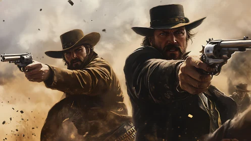 Gunsmoke brothers carve vengeance through a dust-struck standoff.