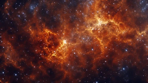 Ember-woven nebula veils burn across a star-salted void.